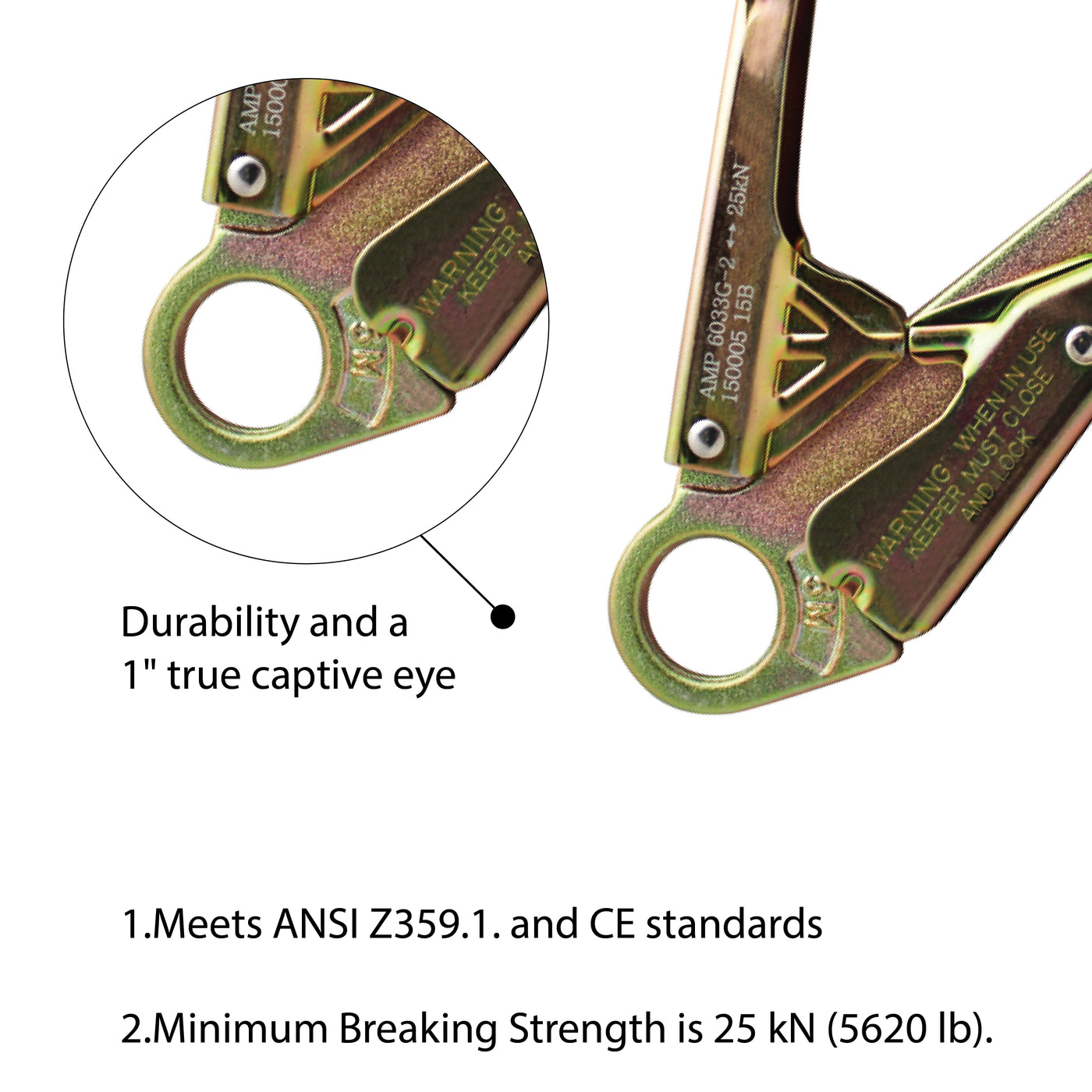 Rebar Snap Hook – Infinity Snap hook Forged of SteelInfinity Rebar Snap Hook - Double Locking - Cadmium and Cadmium Finish