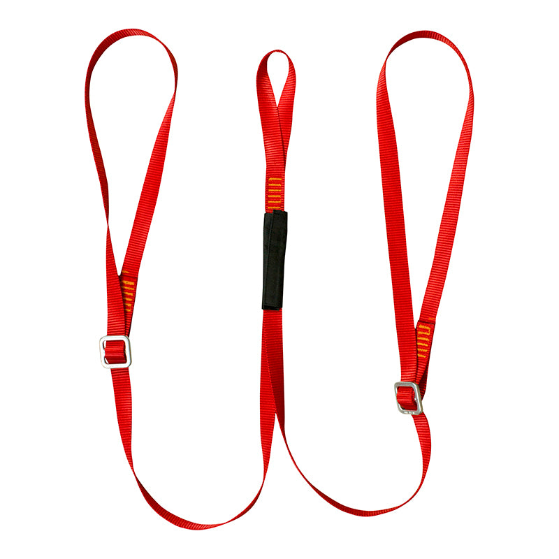 Y-Leg Adjustable Lanyard W/ Hitched Loops - Red