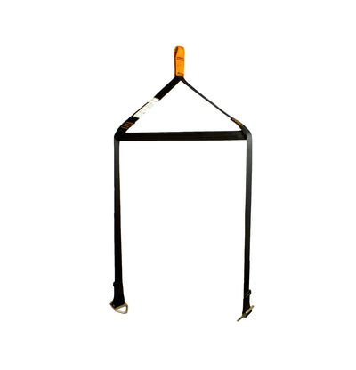 black spreader bar for rescue and zipline - front view