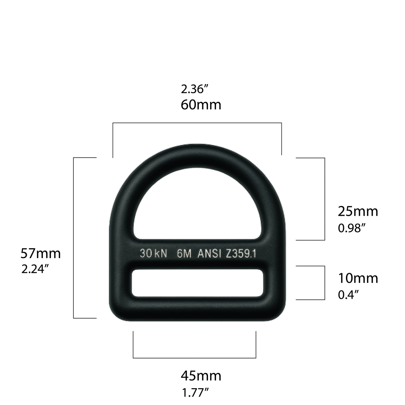 Anillo D de acero – Semicírculo