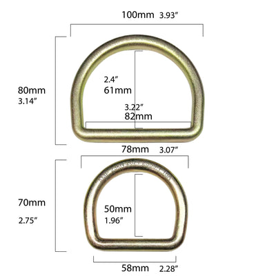 Steel D-Ring Set – 23kN (2-Pack)