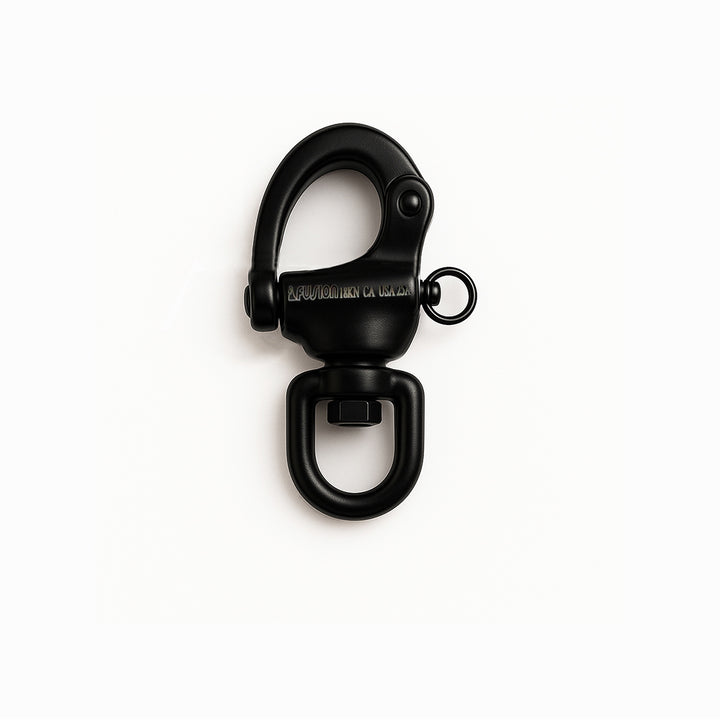 Black Steel Snap Shackle & Swivel - TAA Approved | Fusion Climb