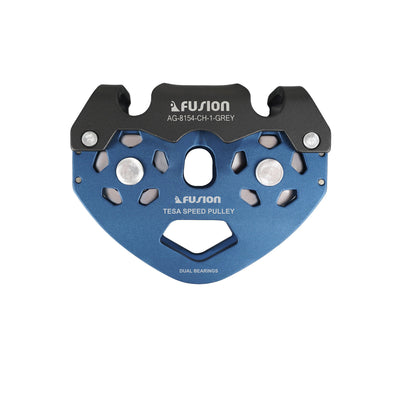 Tesa Speed Pulley Dual Bearing - With Carabiner Bracket - Blue