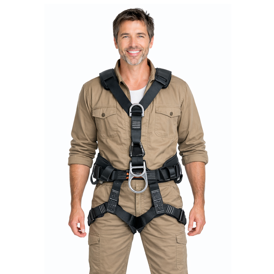 TAC-RESCUE Steel Hardware Full Body Harness - Black | Fusion Climb