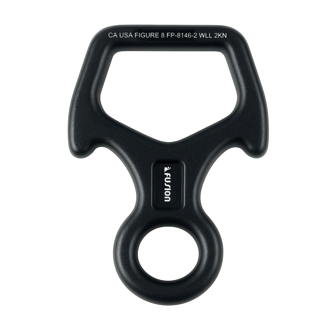 Aluminum Compact Bent Eight Descender Black