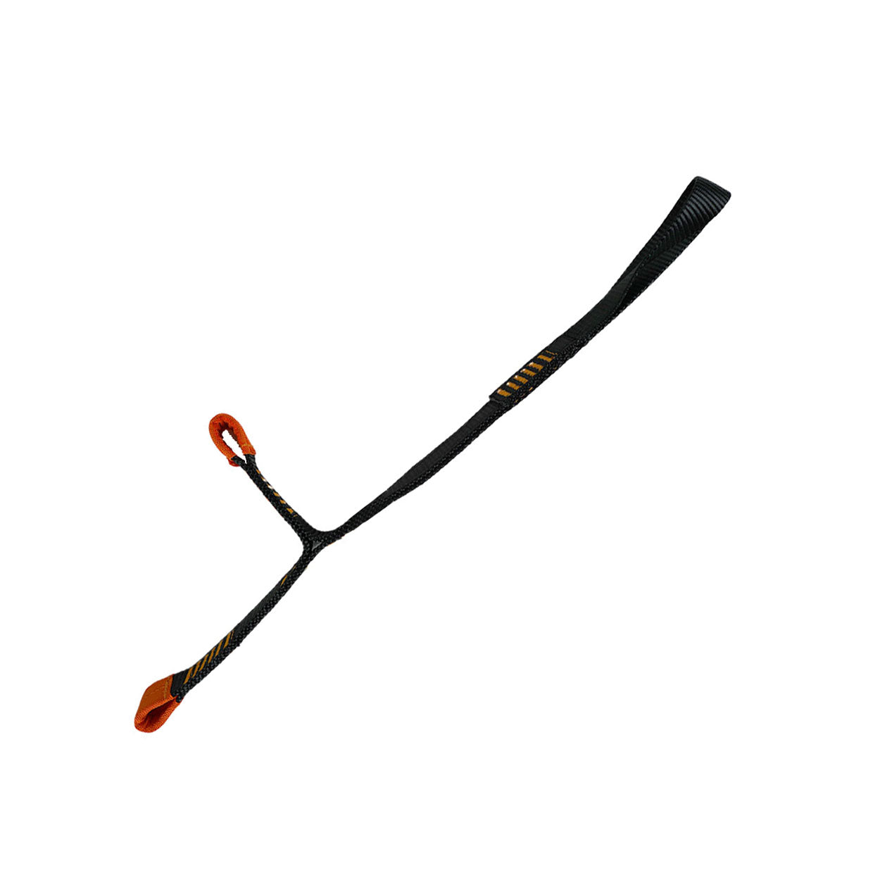 19 inch compact webbing lanyard for aerial trolley systems