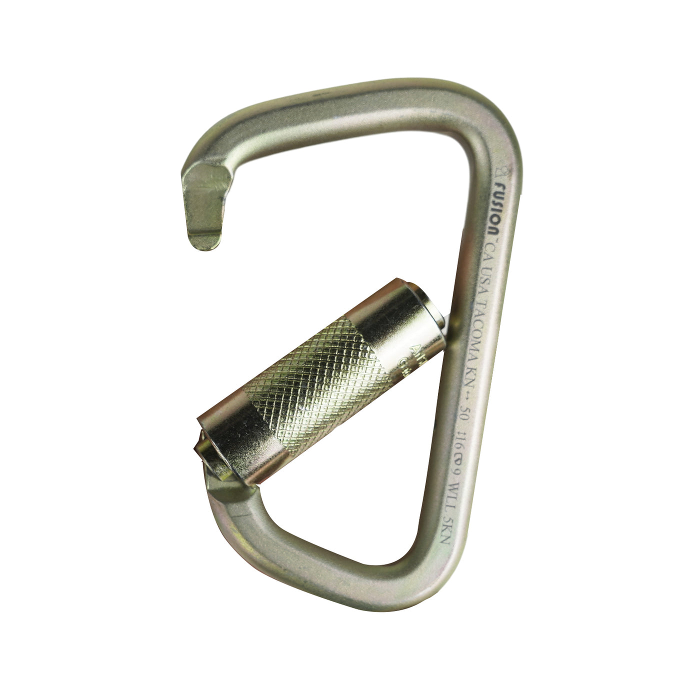 Tacoma Steel 50KN Auto Lock Carabiner – Gold Clip for Climbing, Rescue & Rigging