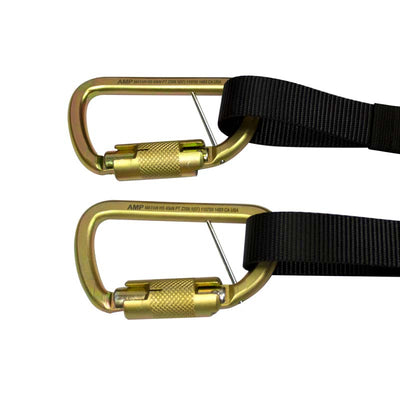 Y-Legged Lanyard with High Strength Steel Carabiners Black