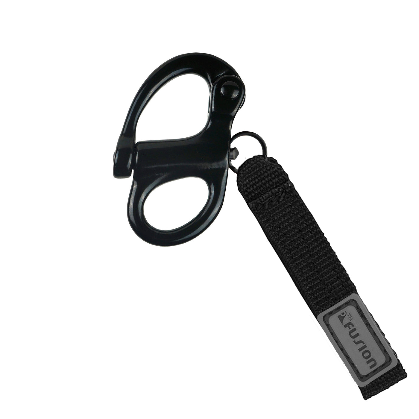 2" Snap Shackle With Fixed Eye - With pull strap - Black
