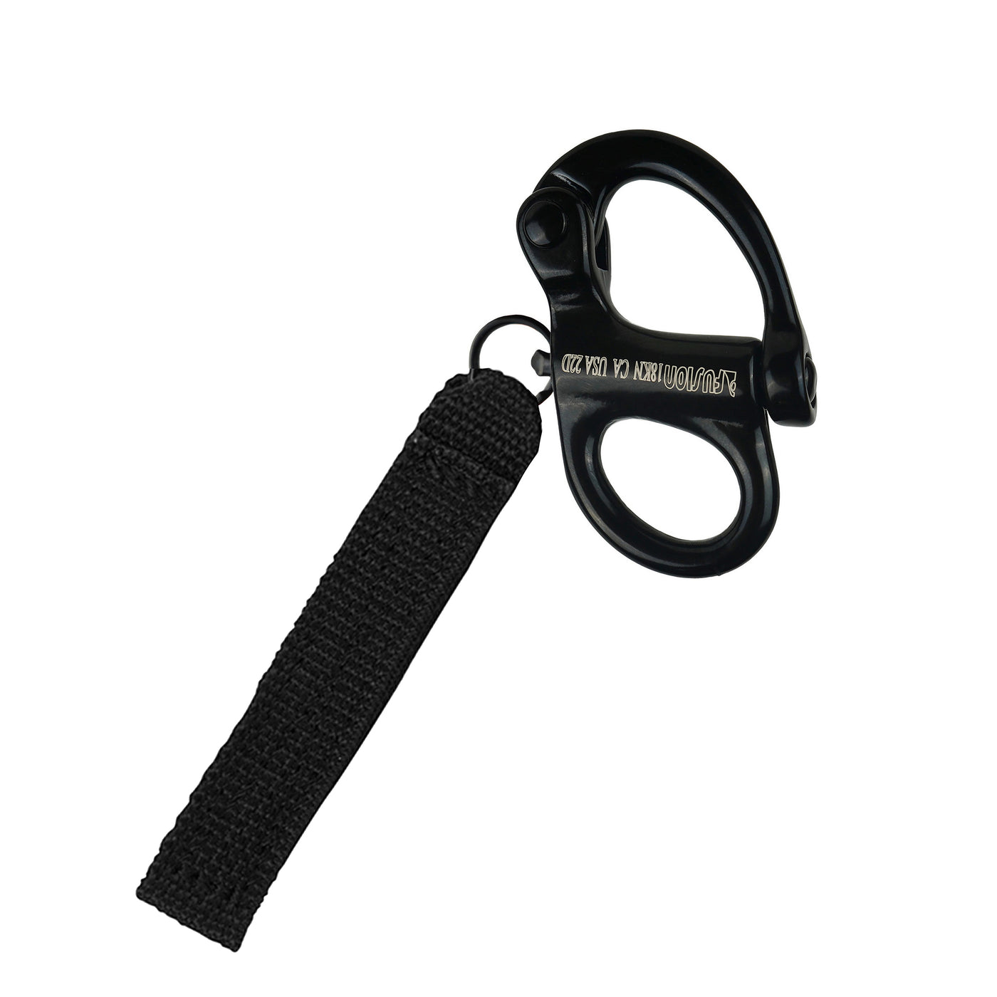 2" Snap Shackle With Fixed Eye - With pull strap - Black