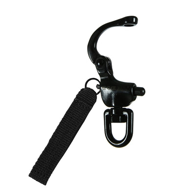 Black Steel Snap Shackle & Swivel - TAA Approved- With pull strap - Black