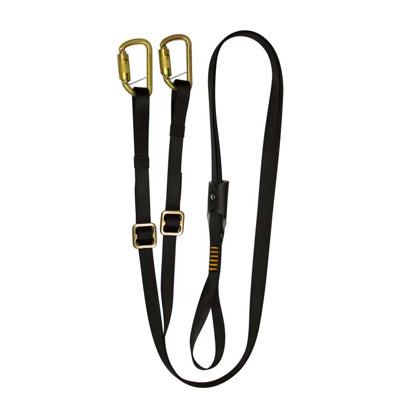 Y-Legged Lanyard with High Strength Steel Carabiners Black