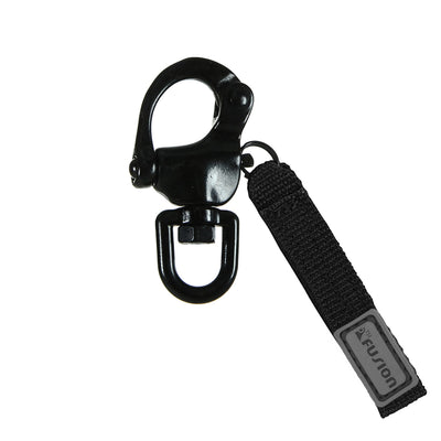 Black Steel Snap Shackle & Swivel - TAA Approved- With pull strap - Black