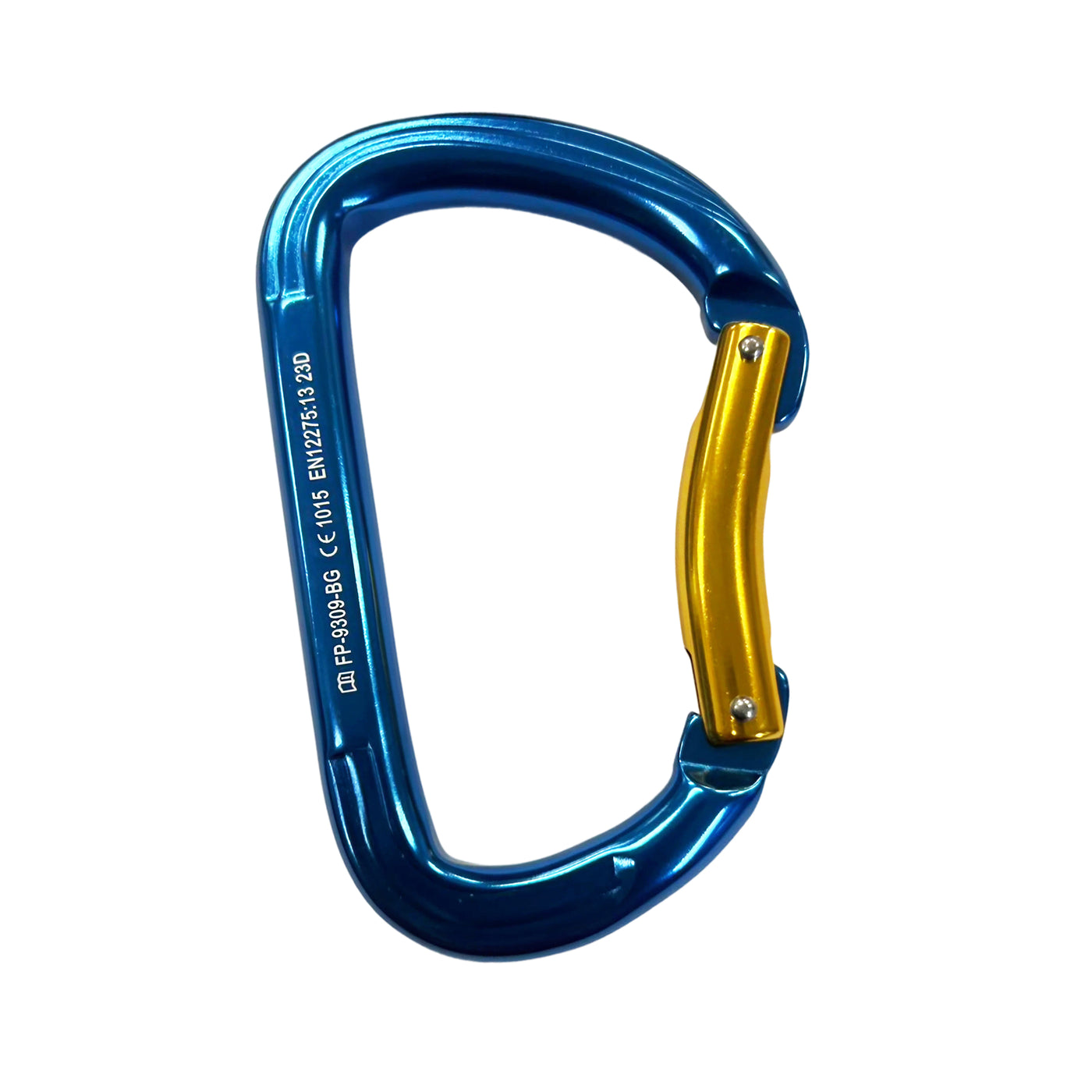 Spiridon Aluminum Bend Gate Carabiner – Blue Lightweight D Shape Locking Clip