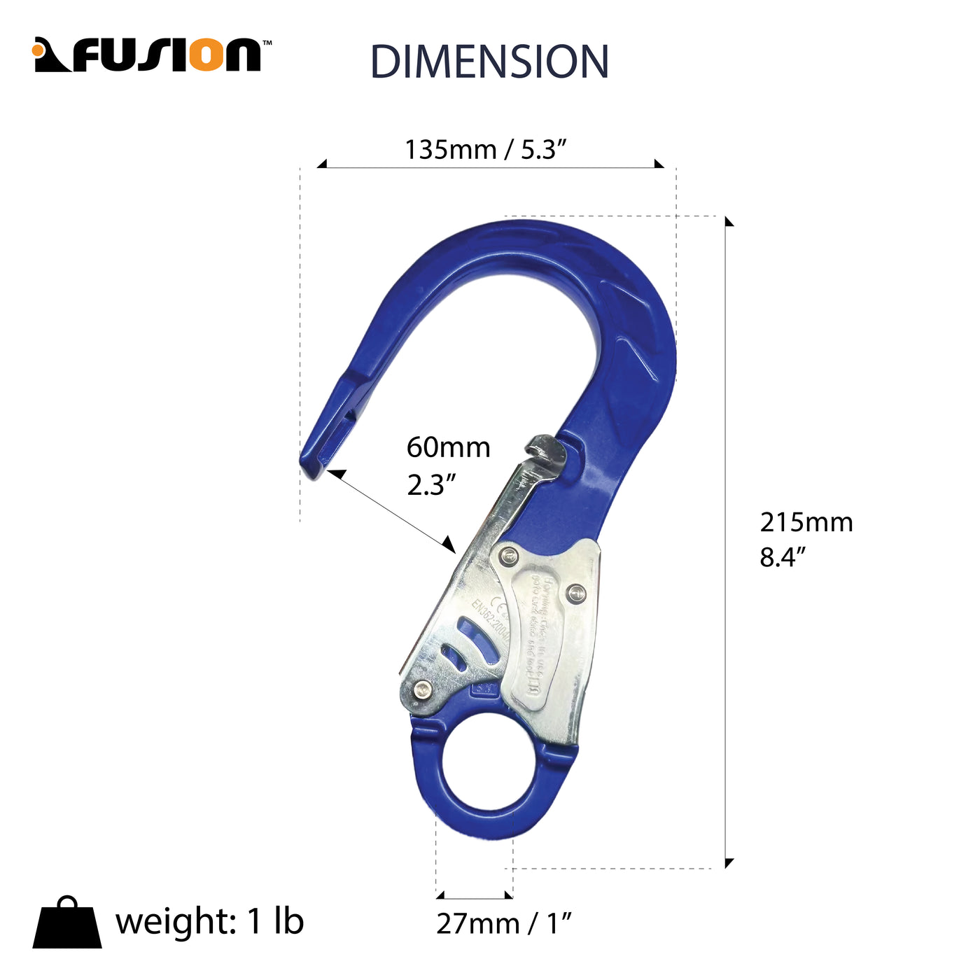 Poseidon II Stainless Steel Gate Drop Rebar Hook - Blue
