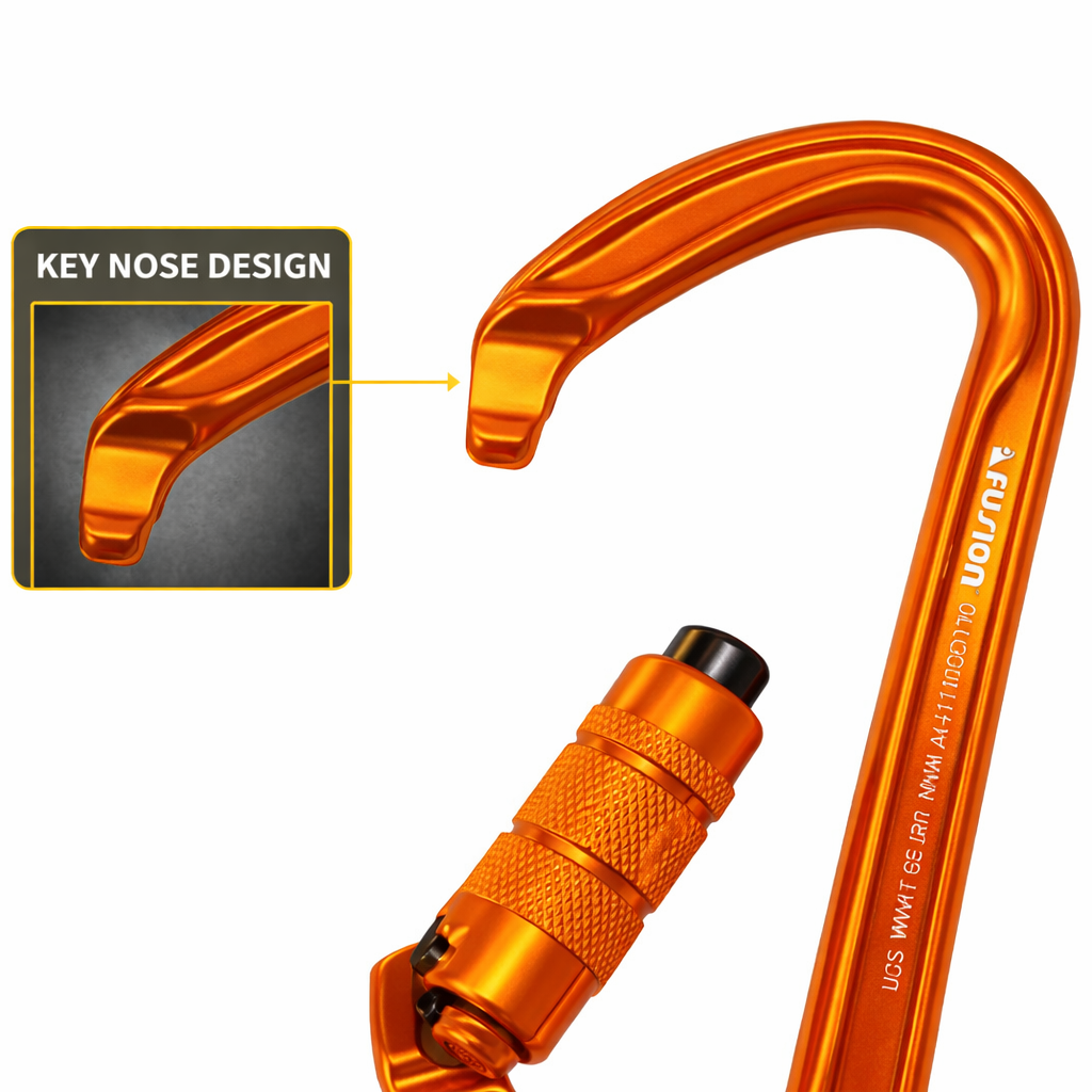 Swift Auto Lock Modified D Shape Carabiner – orange and black