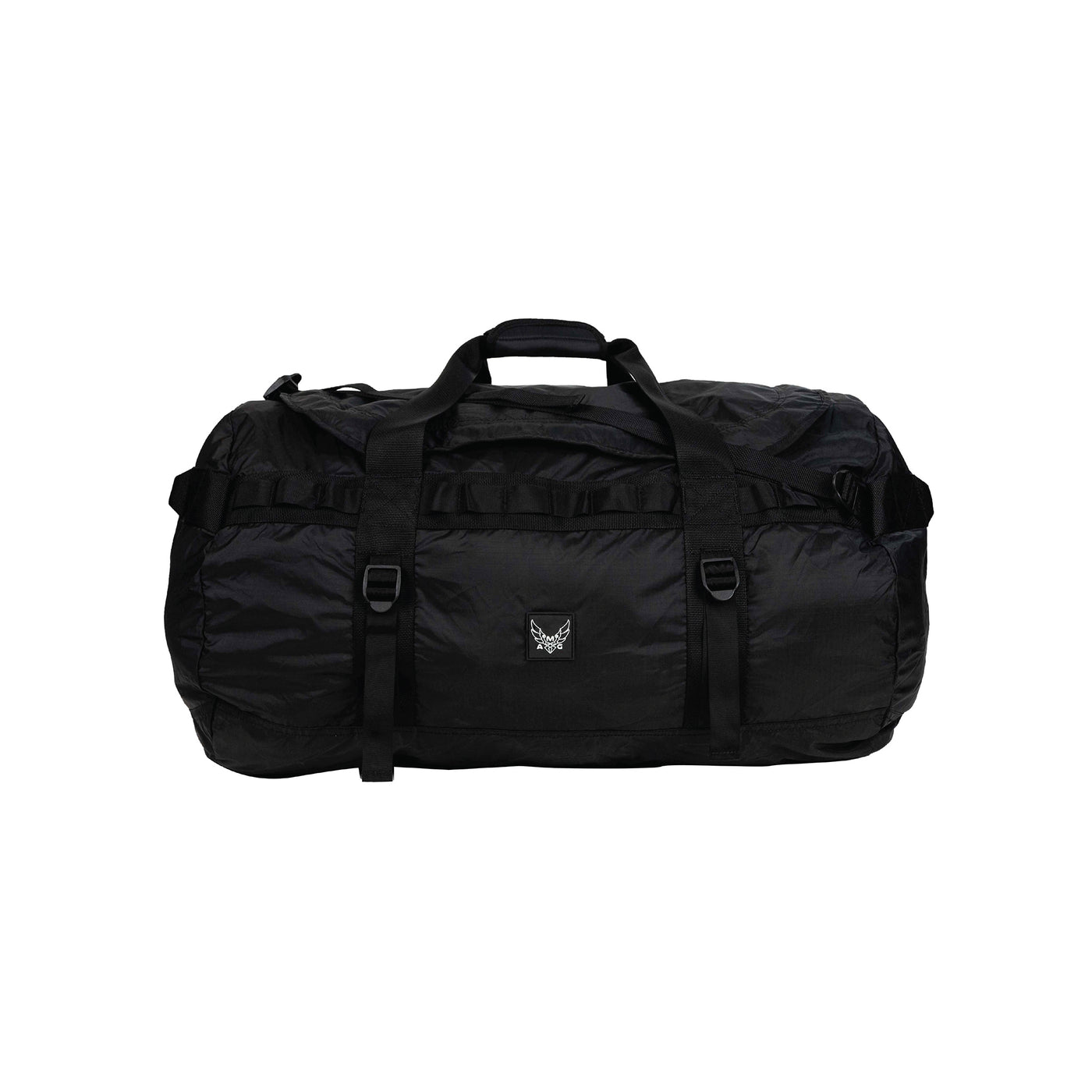 convertible black duffle backpack for travel and climbing