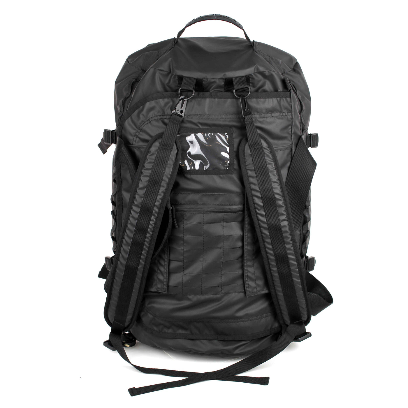 tactical duffle bag with backpack straps and MOLLE panel