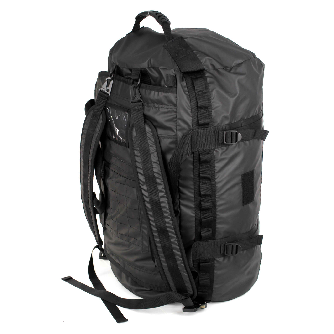 convertible black duffle backpack for travel and climbing