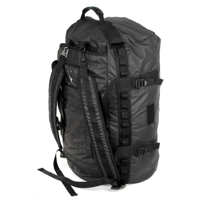 convertible black duffle backpack for travel and climbing