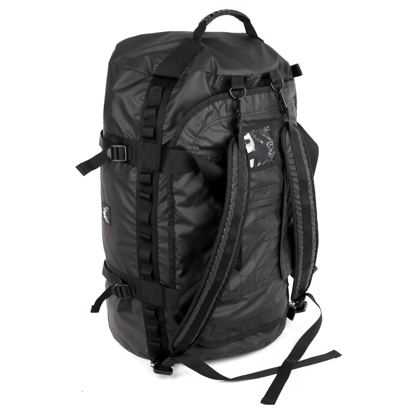 tactical duffle bag with backpack straps and MOLLE panel