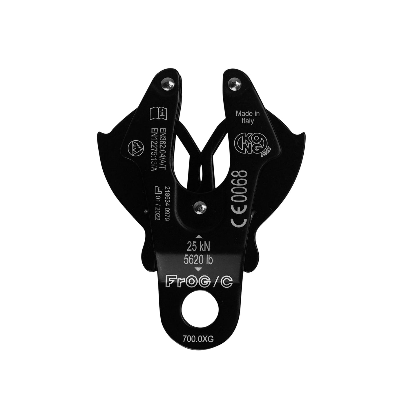 Kong Frog Aluminum Snap Hook – Black Auto Lock Connector 25kN for Climbing & Rigging