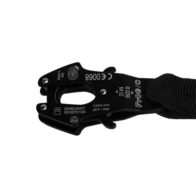 Kong Frog Aluminum Snap Hook – Black Auto Lock Connector 25kN for Climbing & Rigging