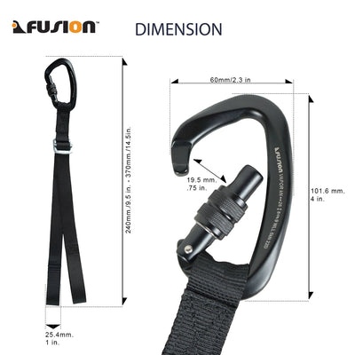 Adjustable Quick Position Lanyard – 1" Nylon Webbing with Screw Lock Carabiner