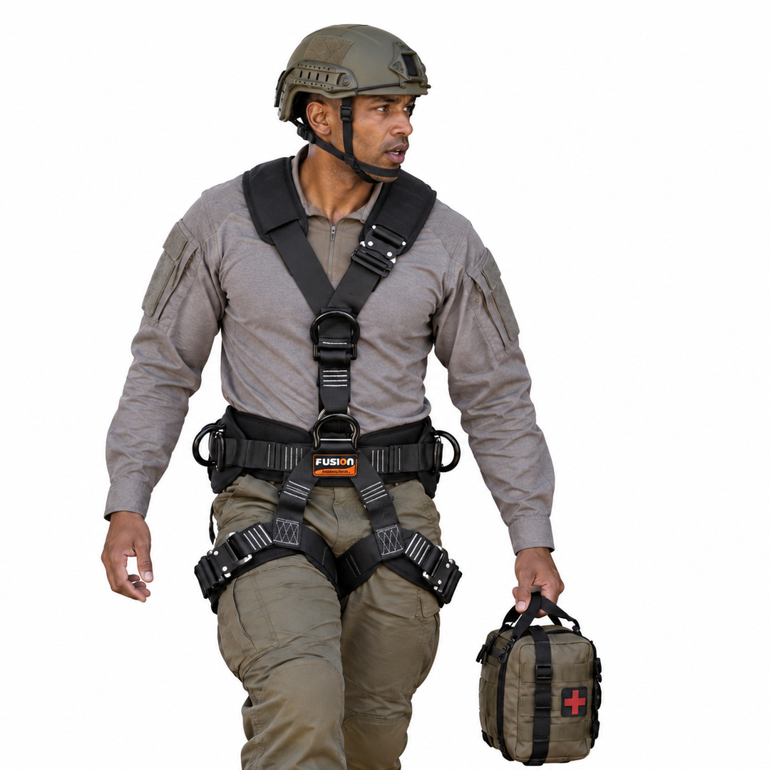 Tactical Rescue Full Body Harness with Flat Foam Padding – Fusion