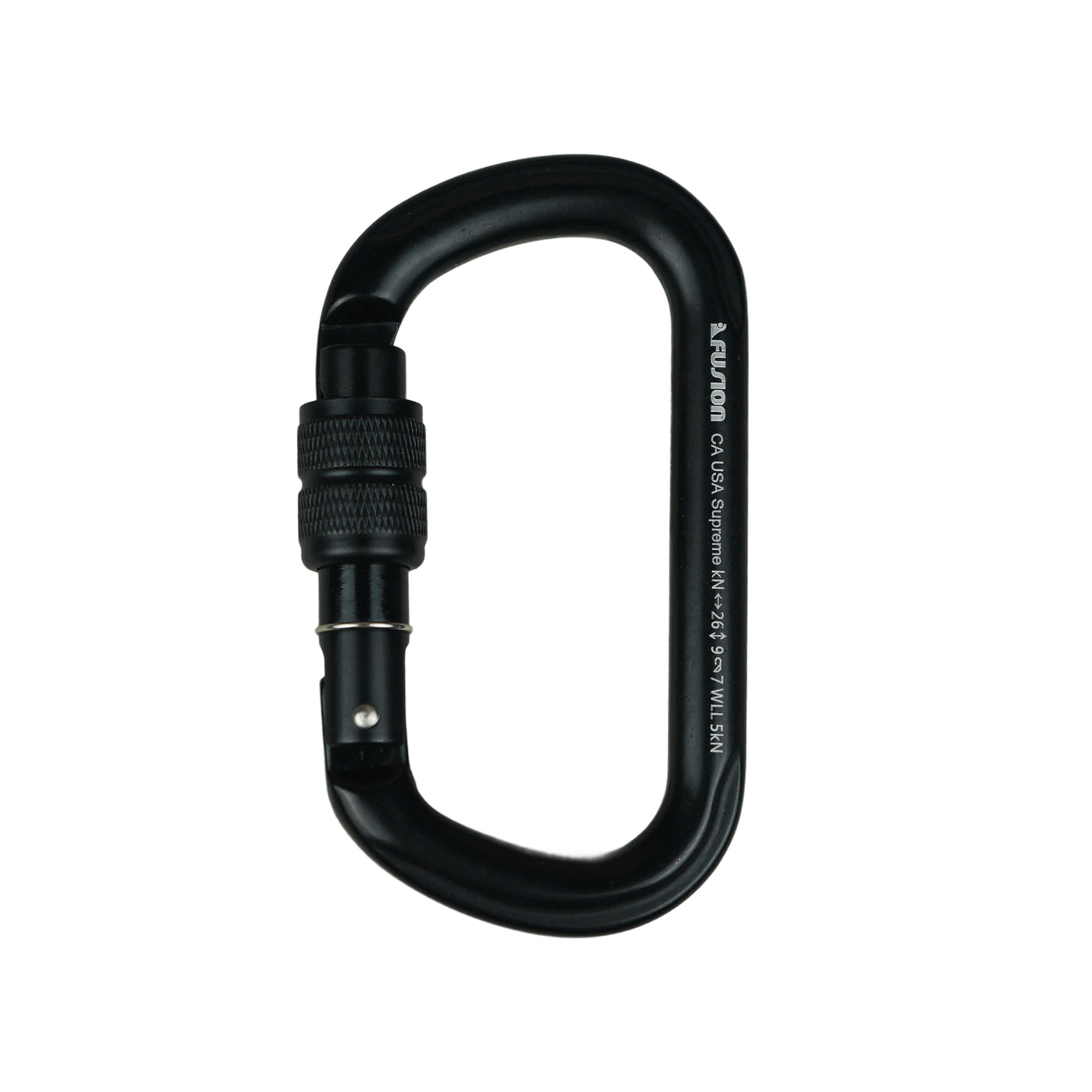 Supreme Oval Shaped - Screw Lock Carabiner - Black