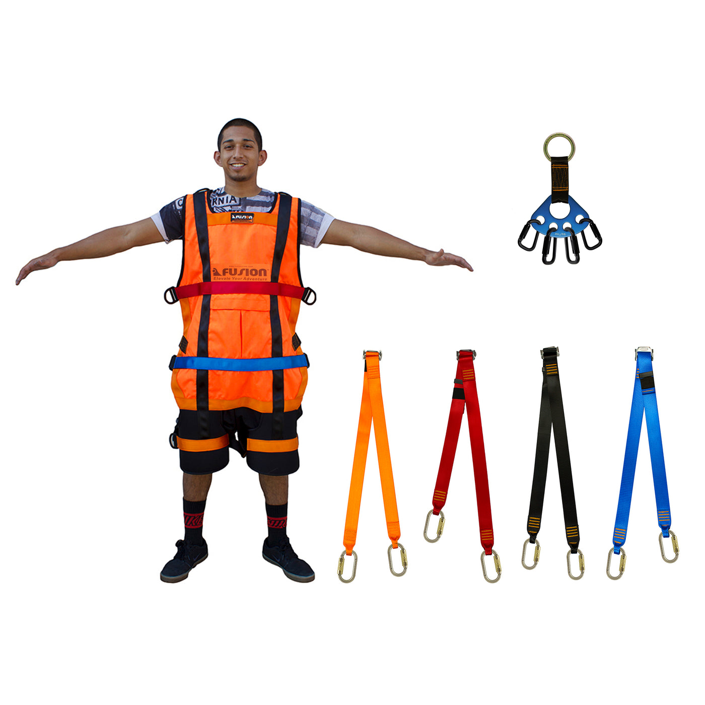 Kit combinado de arnés volador Super Ripper: arnés de tirolesa Headfirst Superman con hebilla de aluminio, equipo de aventura resistente.