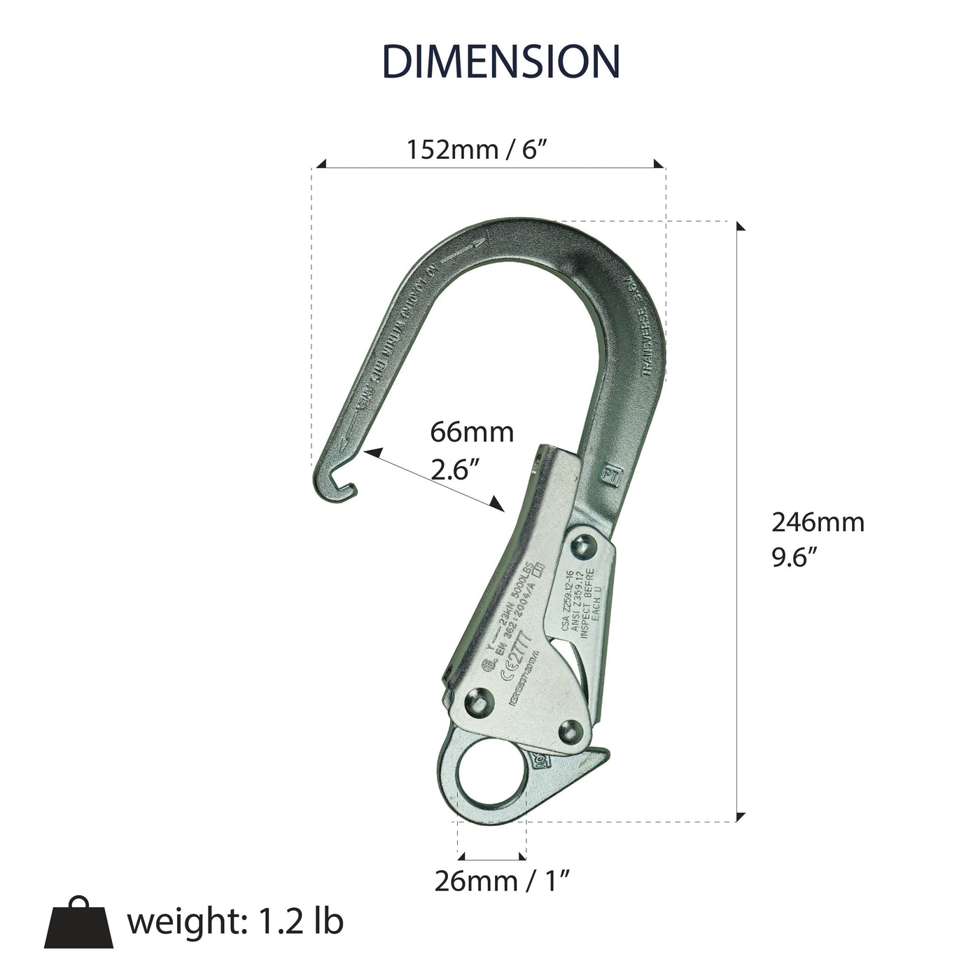 Infinity Rebar Snap Hook - Silver