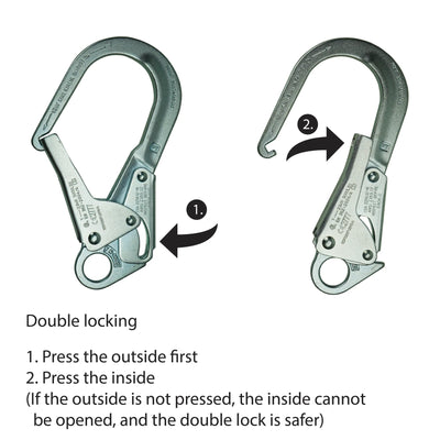 Lobster Claw Y Lanyard Adjustable Shock Absorber Zipline Zorber Packanyard with Loops - Black