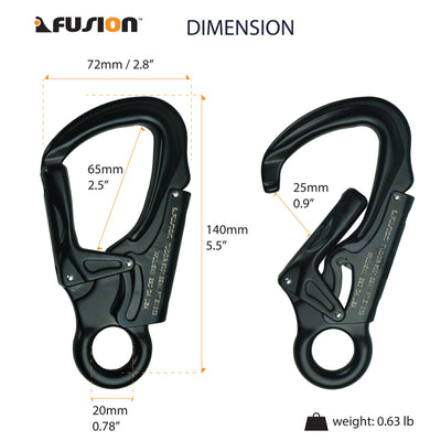 Tudor Aluminum Snap Hook Carabiner - Black