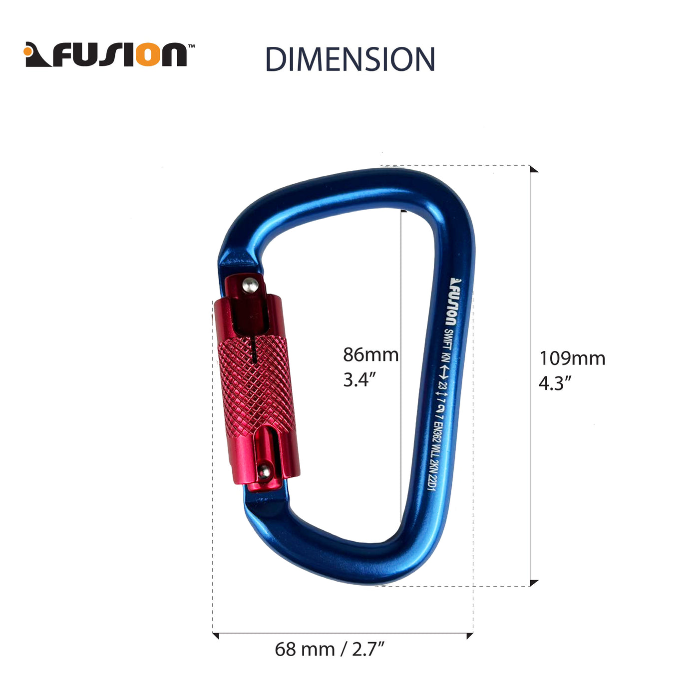 Swift - Auto Locking Carabiner - Blue