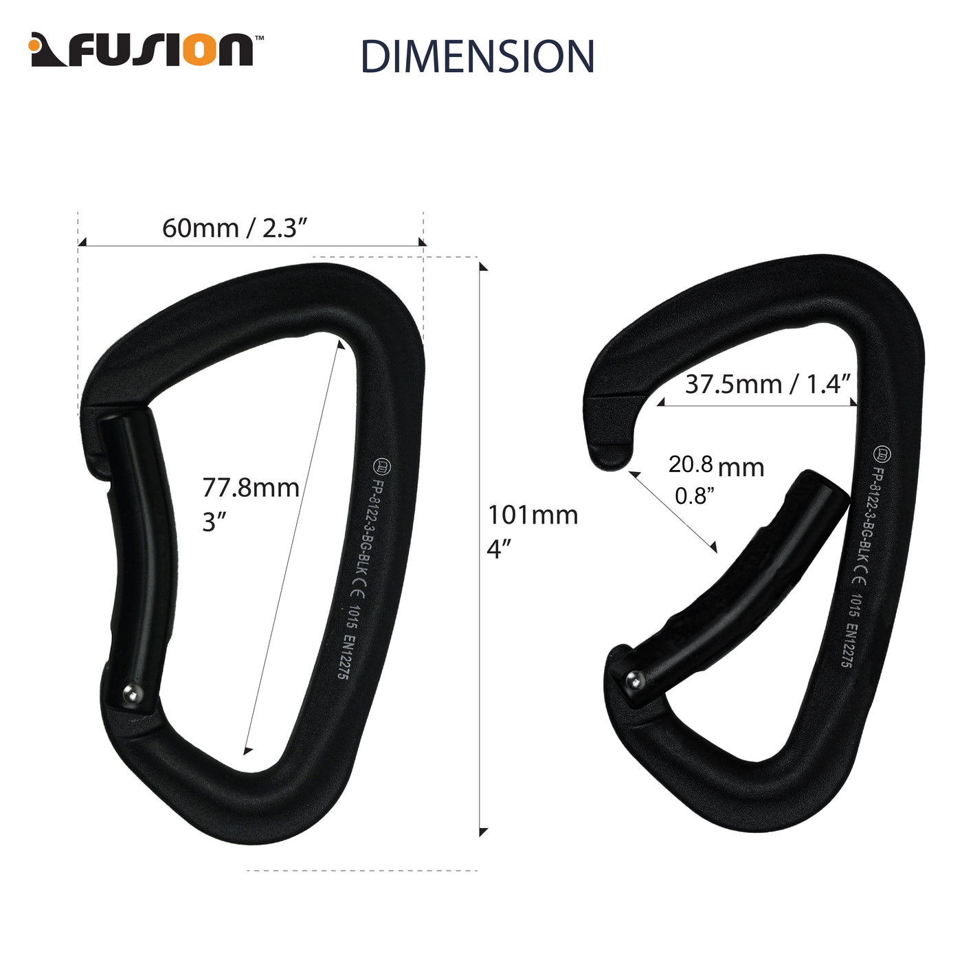 Vapor IV Aluminum - Bent Gate Carabiner - Black