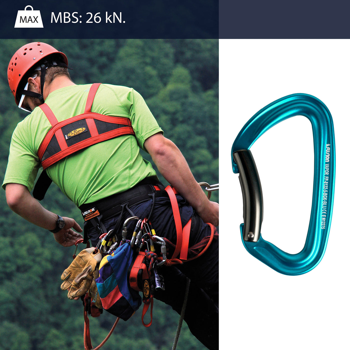 Vapor 5 Bent Gate Aluminum Carabiner - Blue