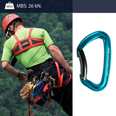 Vapor 5 Bent Gate Aluminum Carabiner - Blue