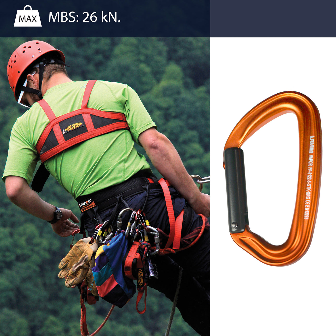 Vapor 5 Straight Gate Aluminum Carabiner - Orange