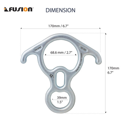 Rescue Figure 8 Descender – Kura Descender with Ears and Belay Slots  