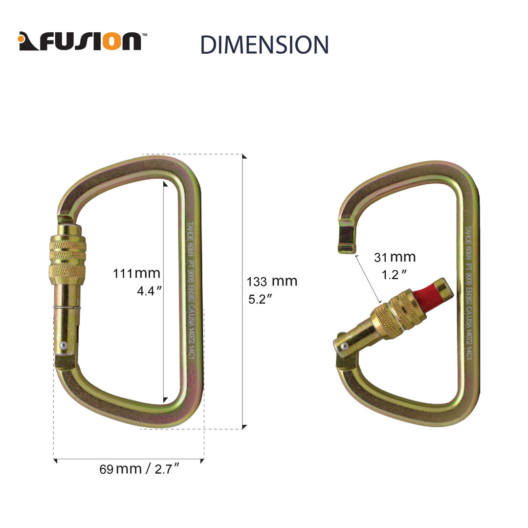 25KN Climbing Carabiner Screw Locking Gate Carabin... - Grandado