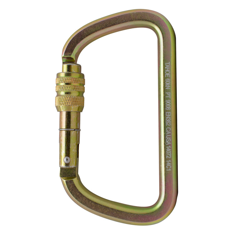 Tahoe XL Steel Screw Lock Carabiner – Black Heavy-Duty Clip for