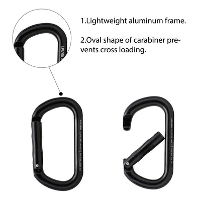 Supreme II Straight Gate D-Shaped Carabiner - Black