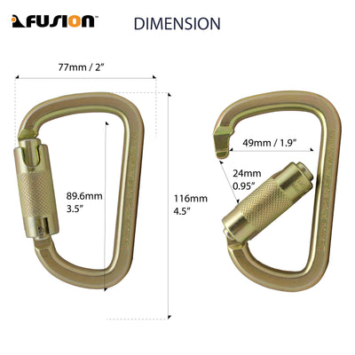 Tacoma Steel 50KN - Auto Lock Carabiner - Gold