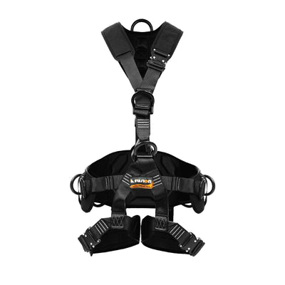 TAC-RESCUE Full Body Harness – Black with 3D EVA Padding & 6 Connection Points