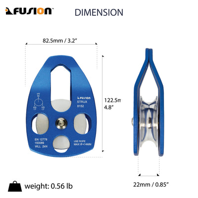 Strux Aluminum Rescue Side Swing Double Pulley