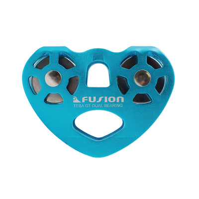 blue trolley pulley for ziplining  