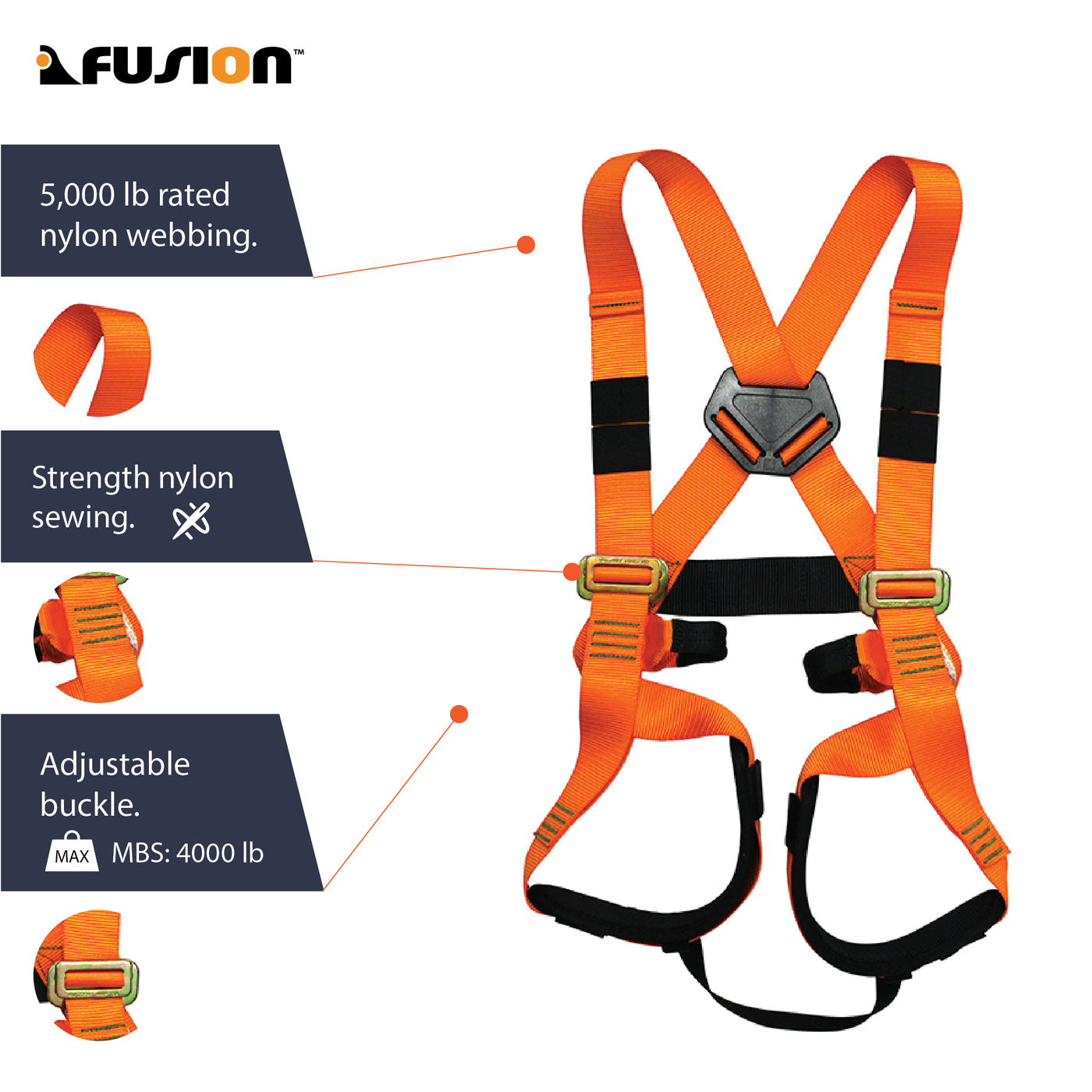 Warrior KIDS Full Body Harness - Orange