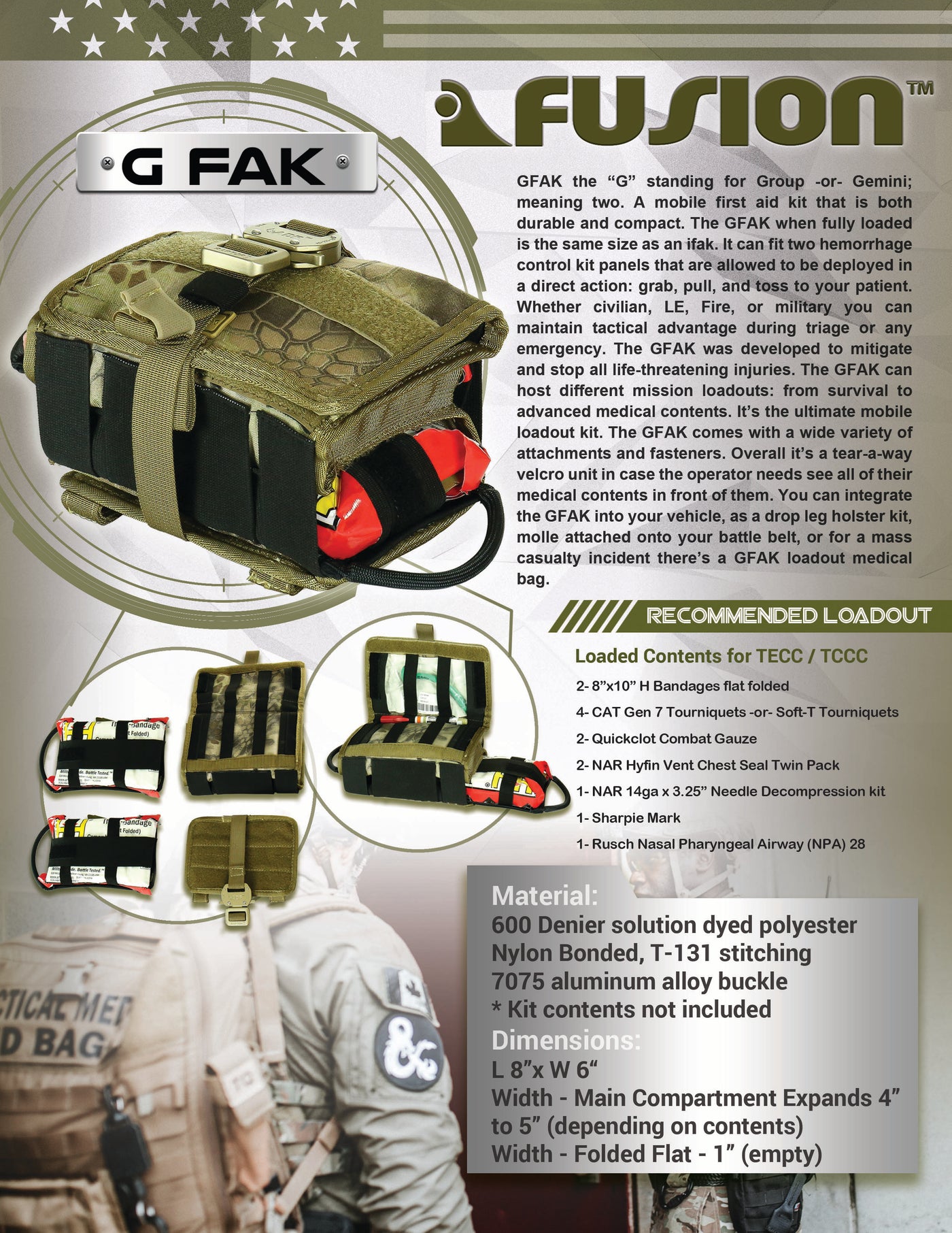 MOLLE IFAK pouch- GFAK integration with Molle Attachment   