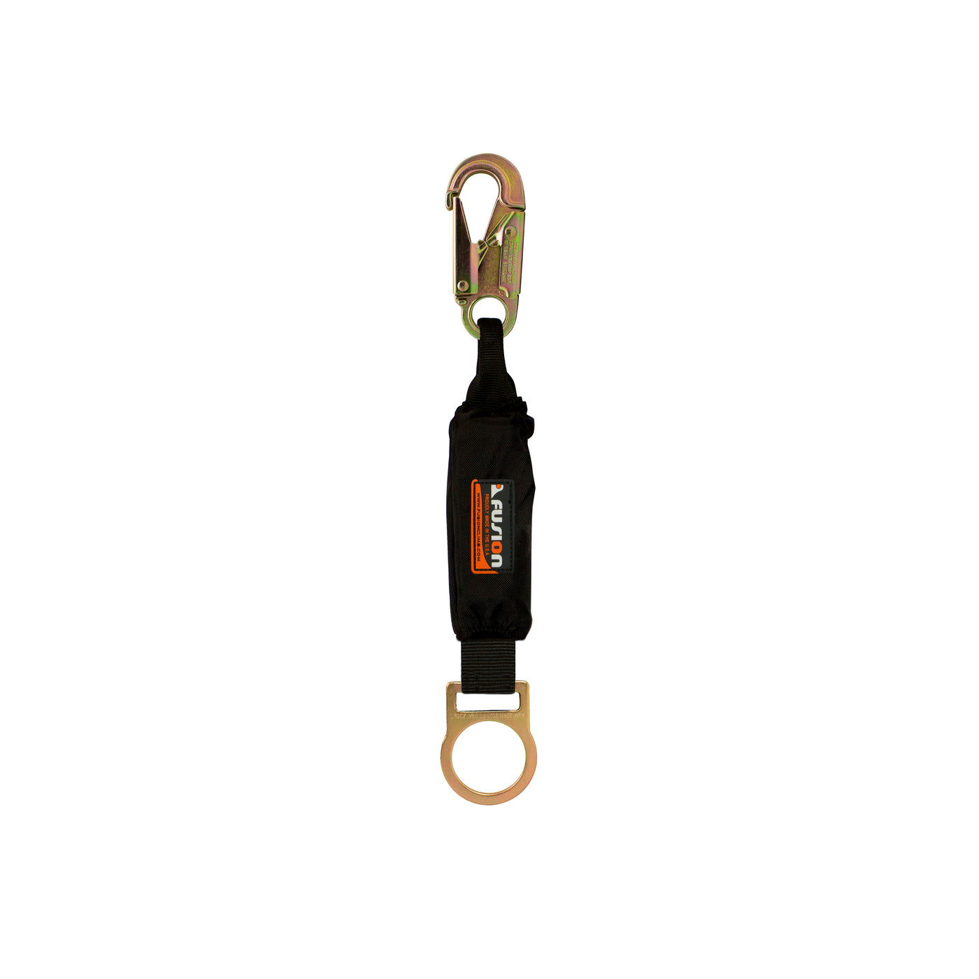 Steel Snap Hook and D-Ring Safety Lanyard - Black